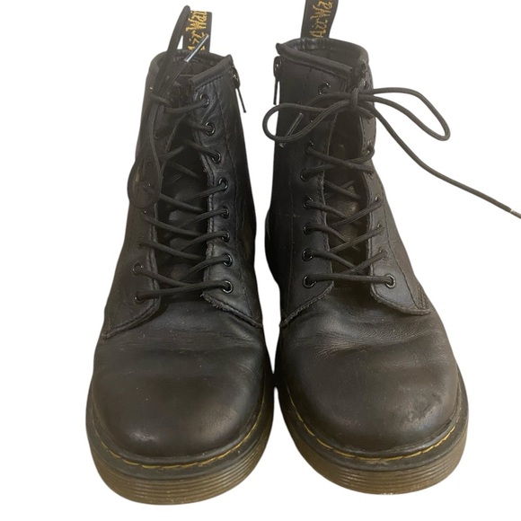 Dr. Martens Combat Boots Youth Size 4(M) 5(F) Black Leather Side Zip 1460 J - Picture 4 of 10